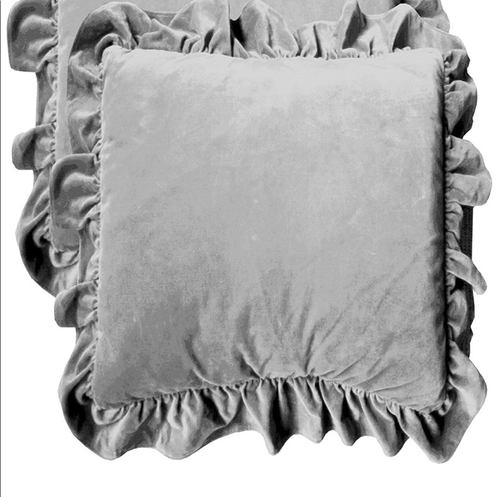Grey Ruffle Euro Shams